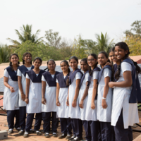 Image of female schoolchildren for solar powered observatory case study
